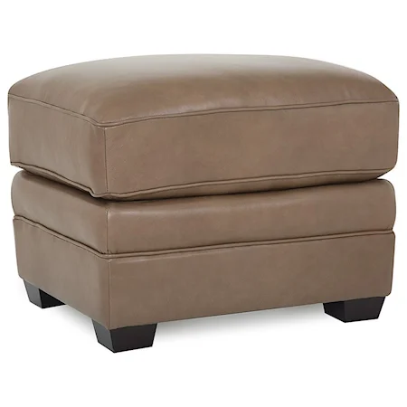 Traditional Chair Ottoman with Exposed Wood Feet